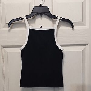 Forever 21 Black and White Fitted Tank Top